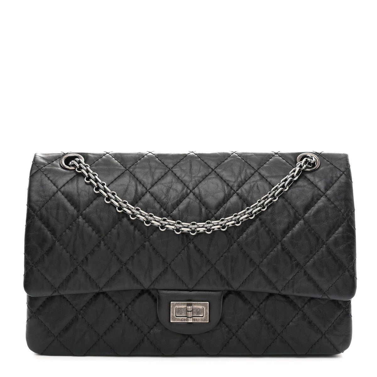Aged Calfskin Quilted 2.55 Reissue 226 Flap Black