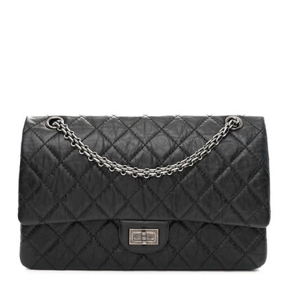 Aged Calfskin Quilted 2.55 Reissue 226 Flap Black