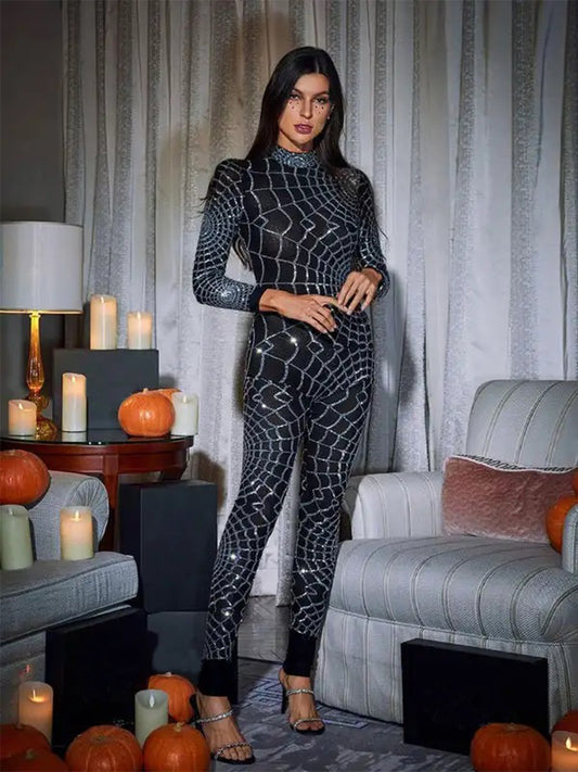 Teah Long Sleeve Cobweb Jumpsuit