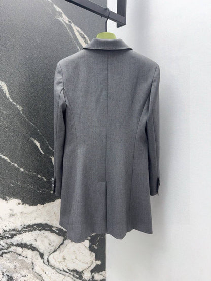 Gucci Suit Jacket Gray Polyester Fiber