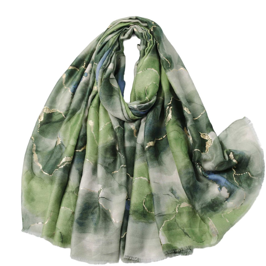 Scarvii -  Shimmer Print Scarf - Elegant &amp; Trendy