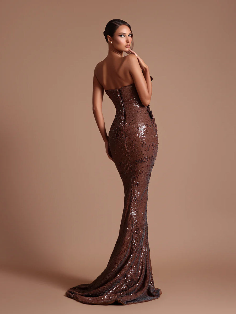 Miranda Maxi Dress In Brown