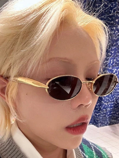 Olive Small Round-Frame Sunglasses