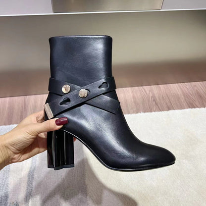 LV Belted Silhouette Ankle Boot Black Cowhide