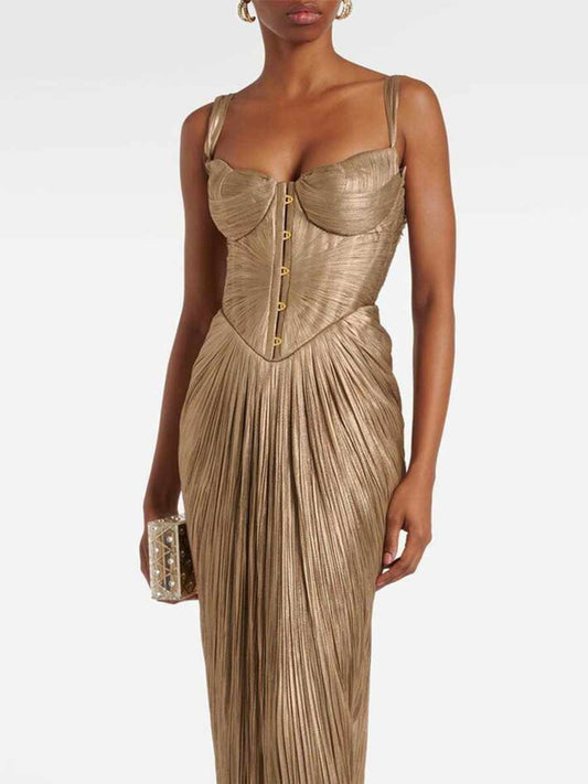 Mara Simple Pleated Maxi Dress
