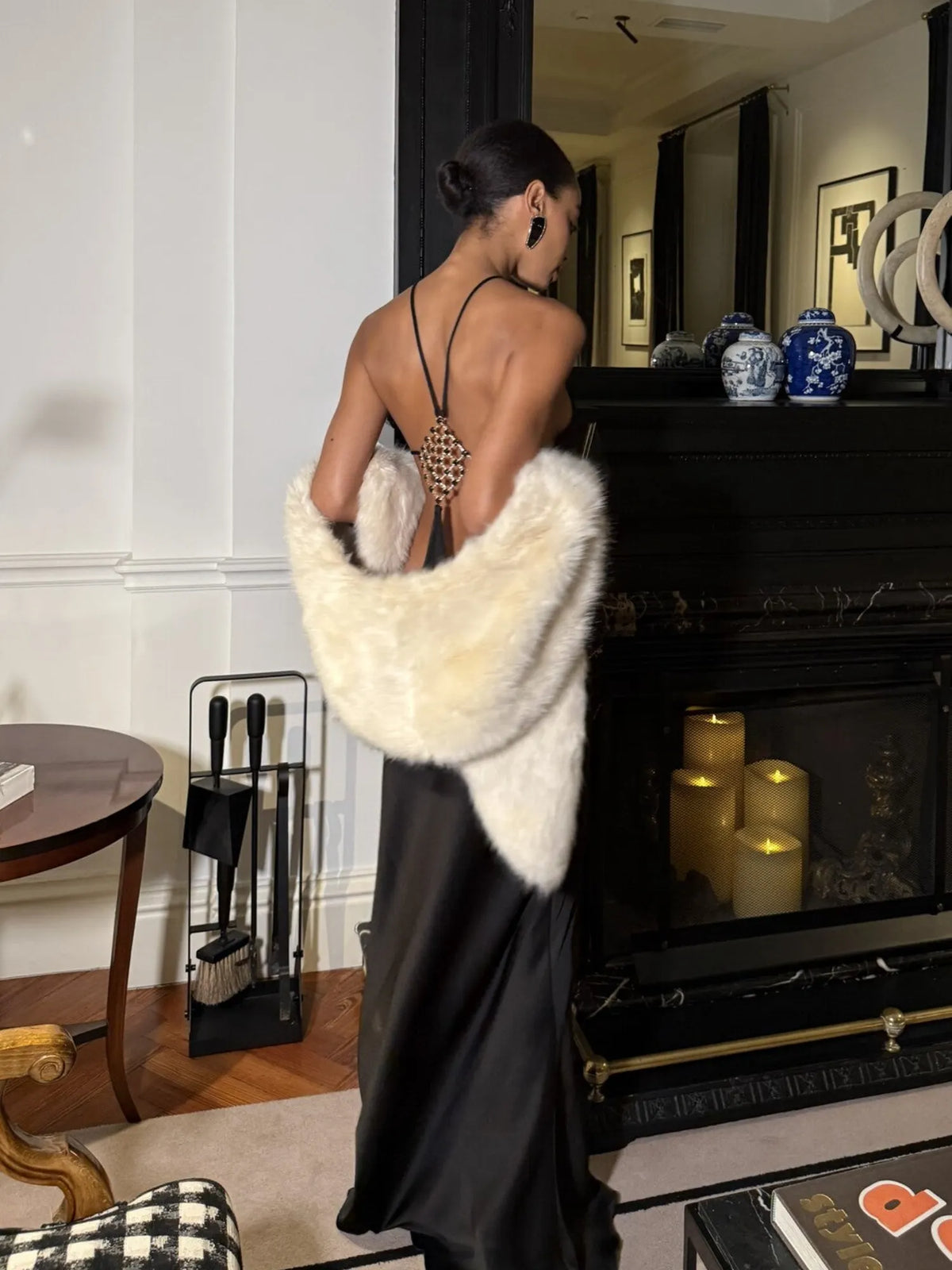 Valentina Open Back Rhinestone Maxi Dress