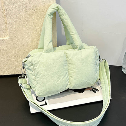 Trendy Puffer Top Handle Tote Shoulder Bag