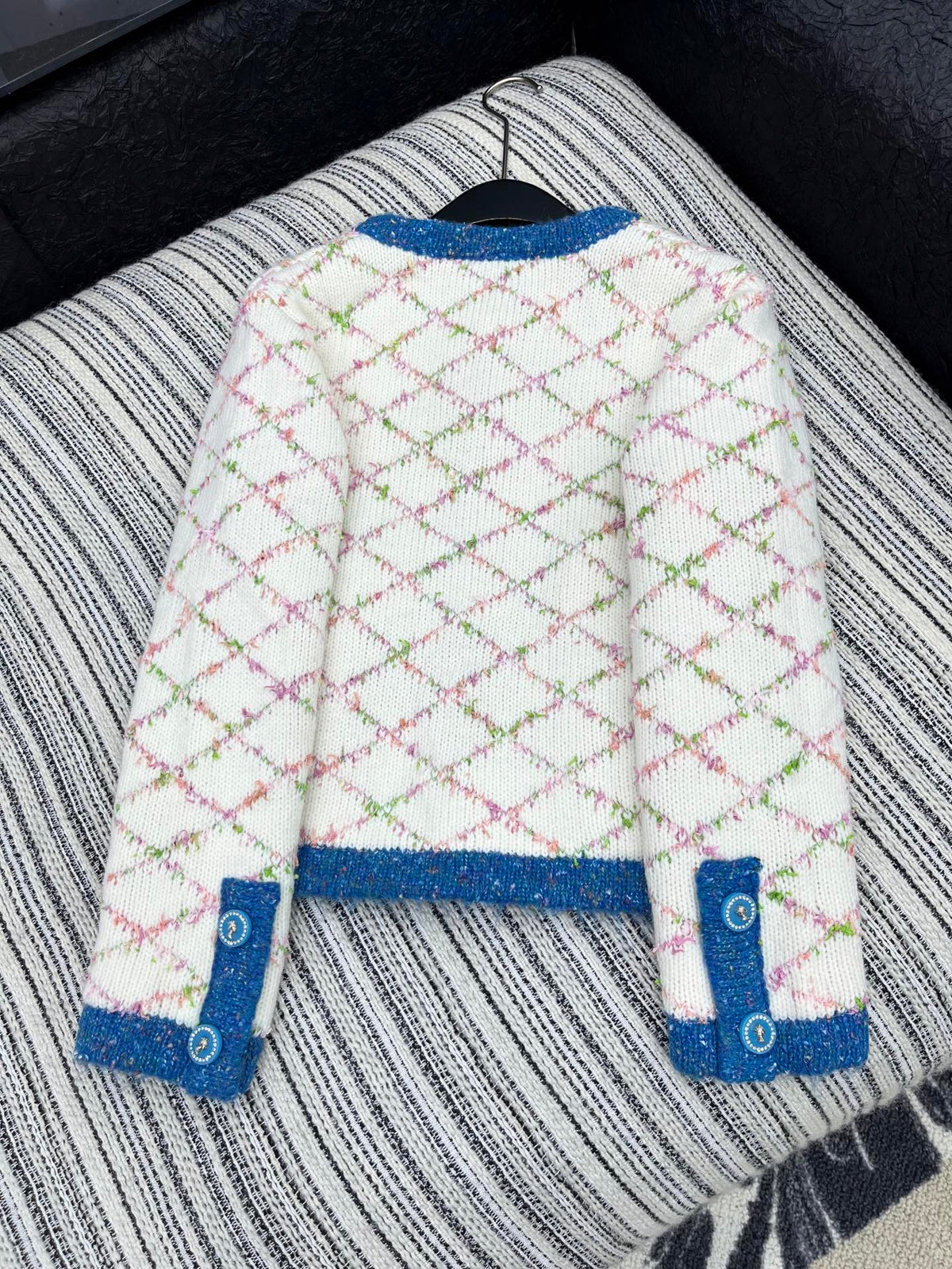 CC 2025 Cardigan Off-white Blue Wool 325889