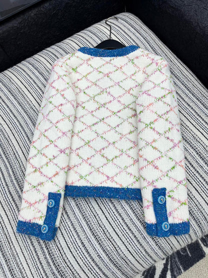 CC 2025 Cardigan Off-white Blue Wool 325889