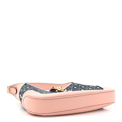 New Denim GG Monogram Calfskin Love Parade Small Jackie 1961 Hobo Light Pink
