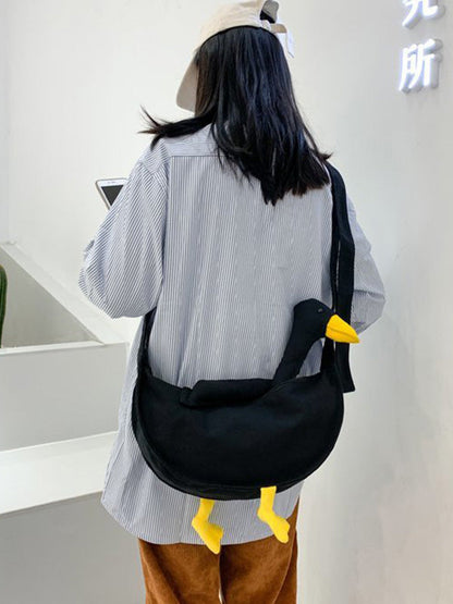 Stylish Contrast Color Duck Canvas Shoulder Bag Accessories