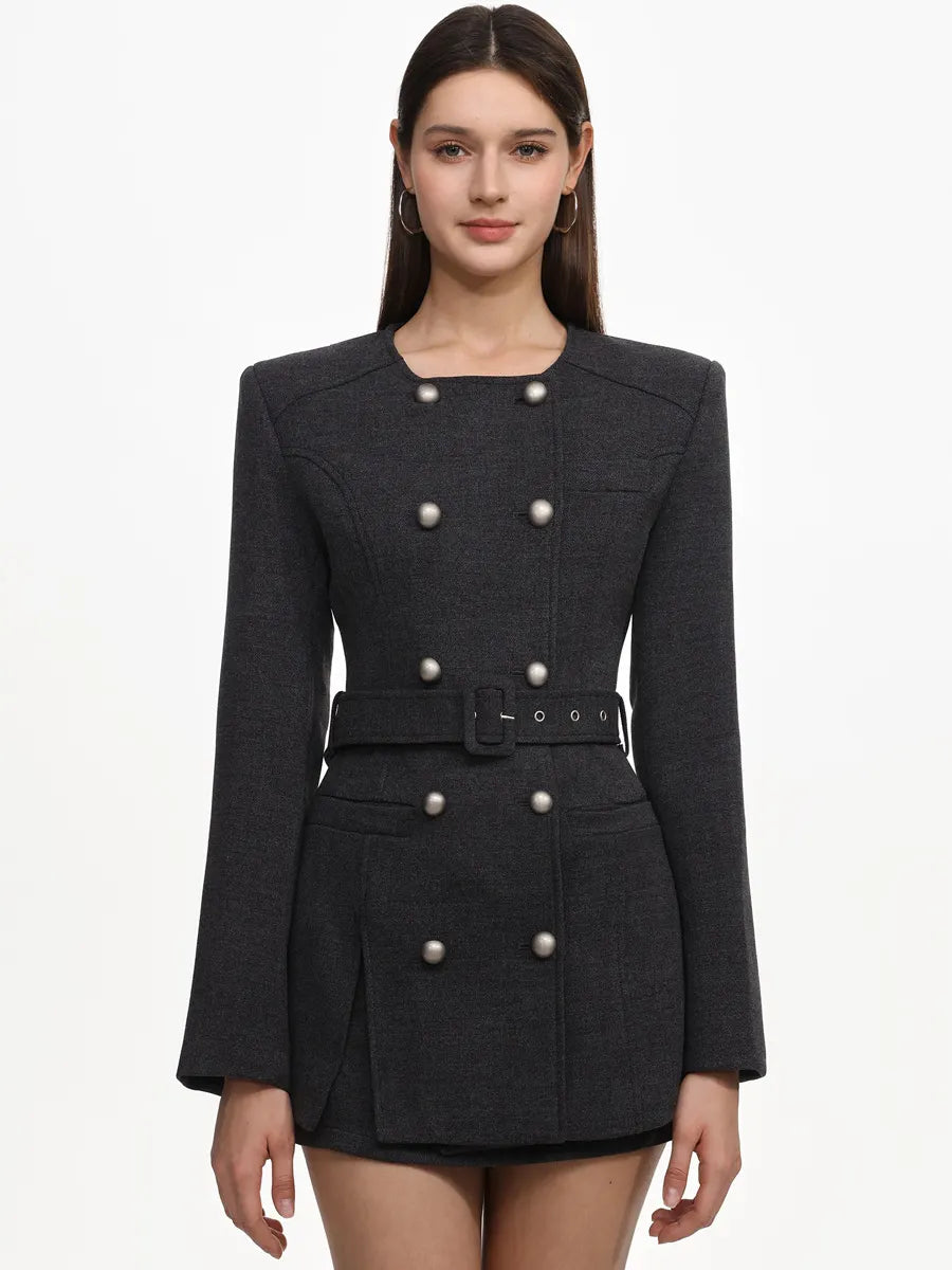 Genevieve Classic Tailored Long Sleeve Woven Two Piece Set