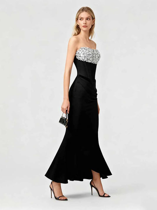 Gemma Strapless Sequined Maxi Dress