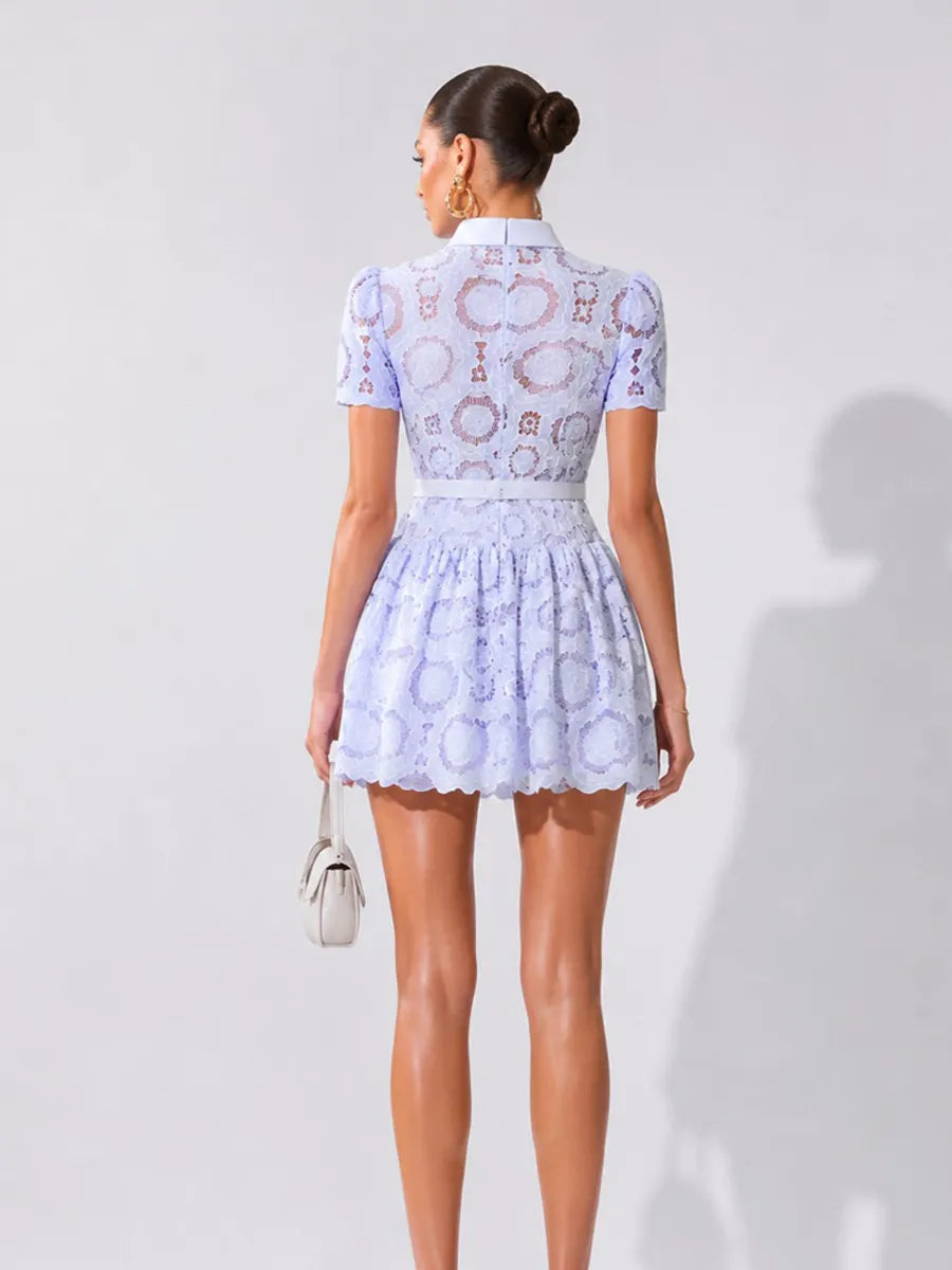 Wren 3D Cut-Out Lace Floral Mini Dress