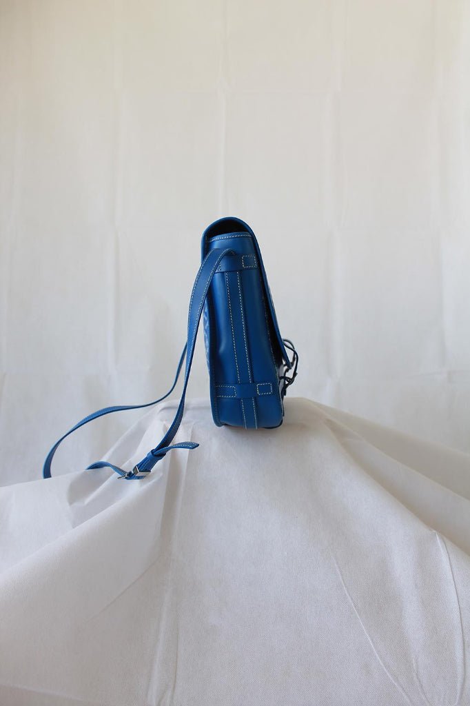 Goyard Blue Goyardine Coated Canvas and Leather Belvedere GM Saddle Bag