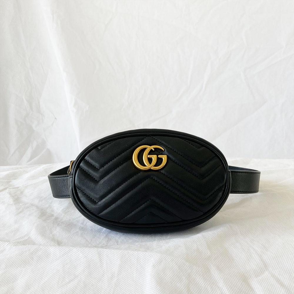 Gucci Black GG Marmont 2.0 Belt Bag