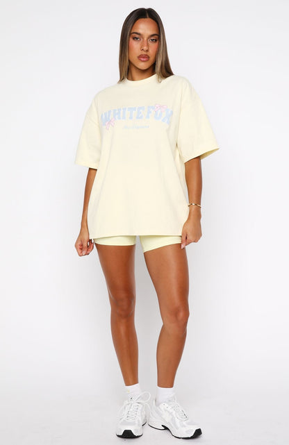 Daydreamers Madeline Oversized Tee Lemon