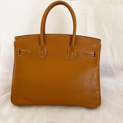 Hermes 30 Gold Birkin Epsom Leather Bag