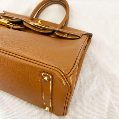 Hermes 30 Gold Birkin Epsom Leather Bag