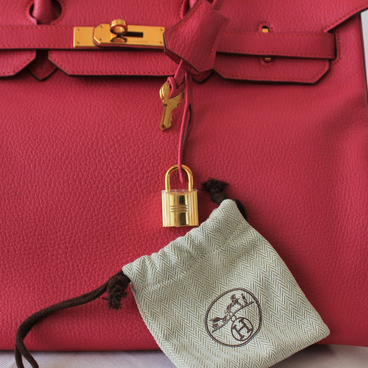 Hermes 35 Birkin Pink Chevre de Coromandel Leather with Gold Hardware