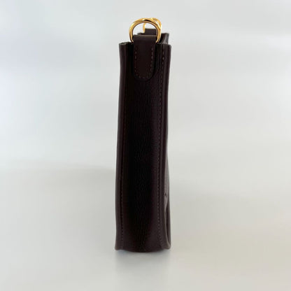 Hermès Chocolate Clemence Leather Evelyn TPM bag