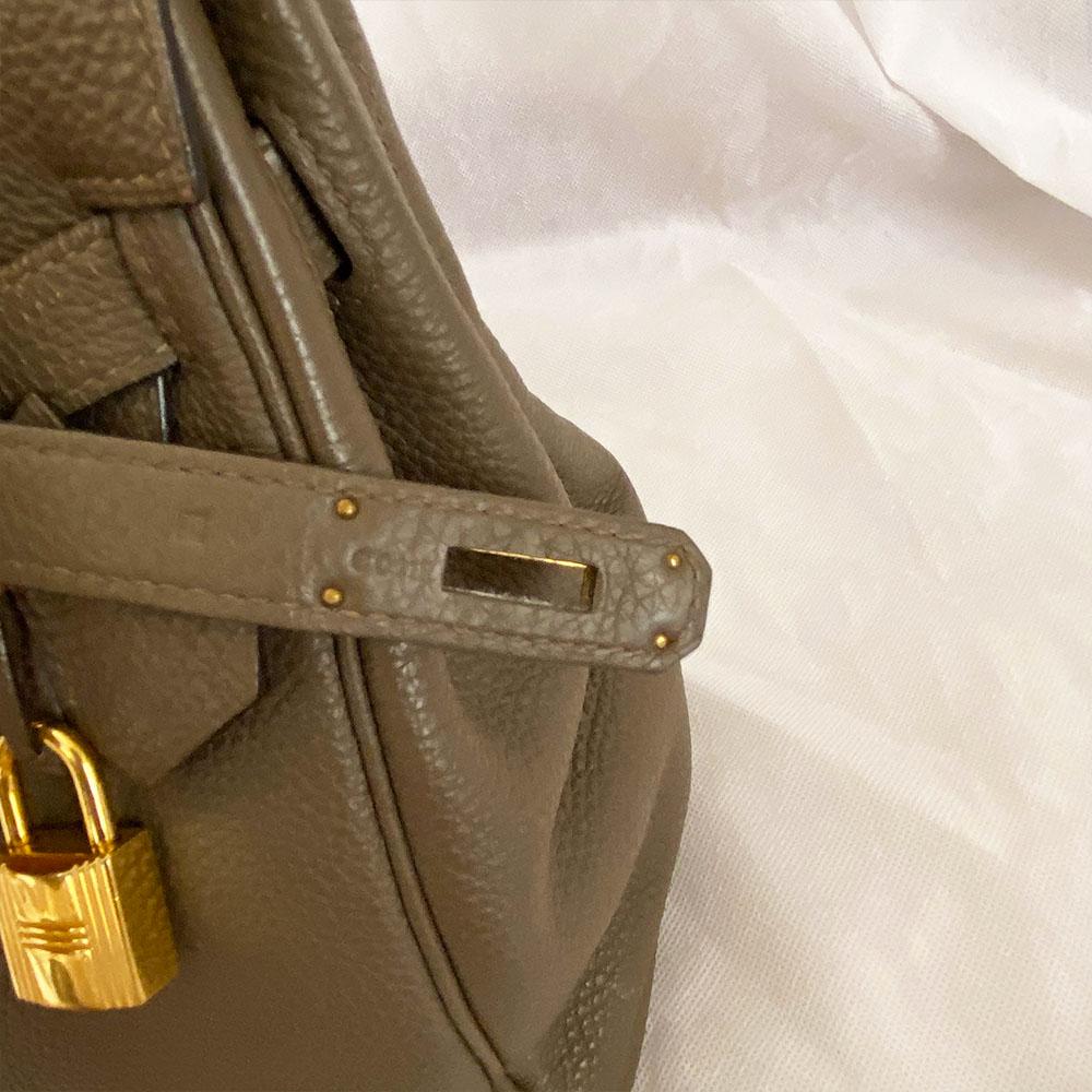 Hermès Kelly 35 Etain Togo Leather Handbag