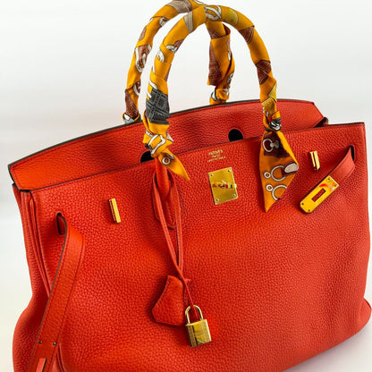 Hermès Orange Togo Leather with Gold Hardware Birkin 40 Bag