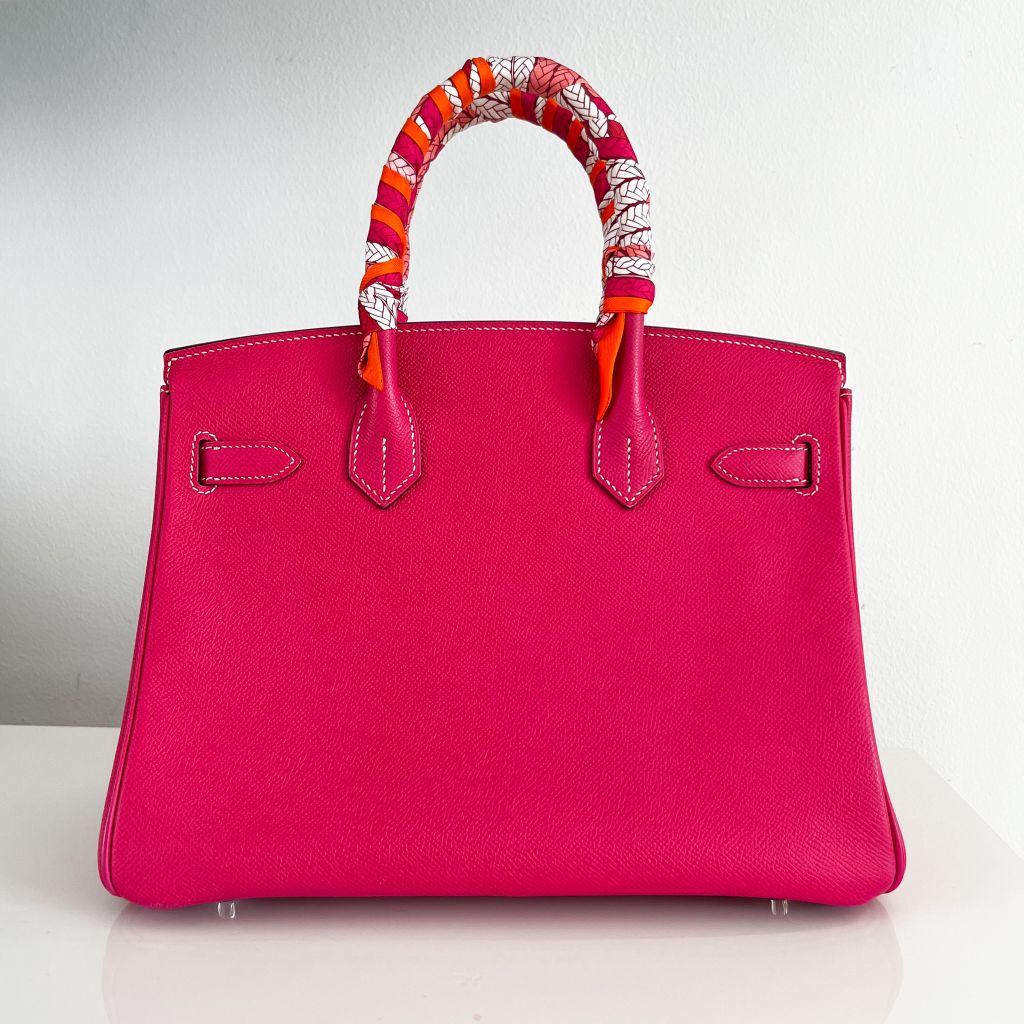Hermes Rose Tyrien Epsom Leather Birkin 30 Bag