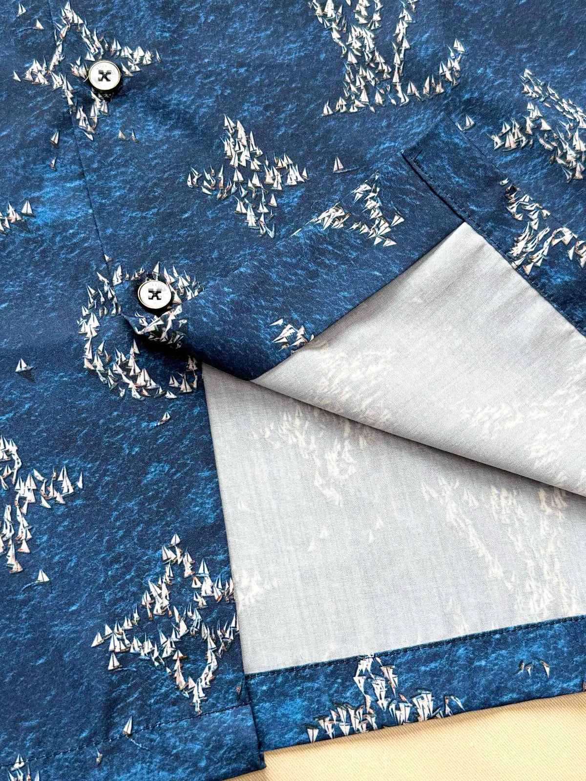 LV 25 Starry Sky Print Set Blue Polyamide