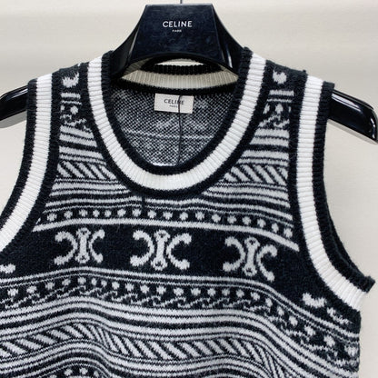 Celine 25 Sleeveless Knit Top Wool Polyester 277557
