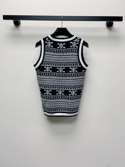 Celine 25 Sleeveless Knit Top Wool Polyester 277557