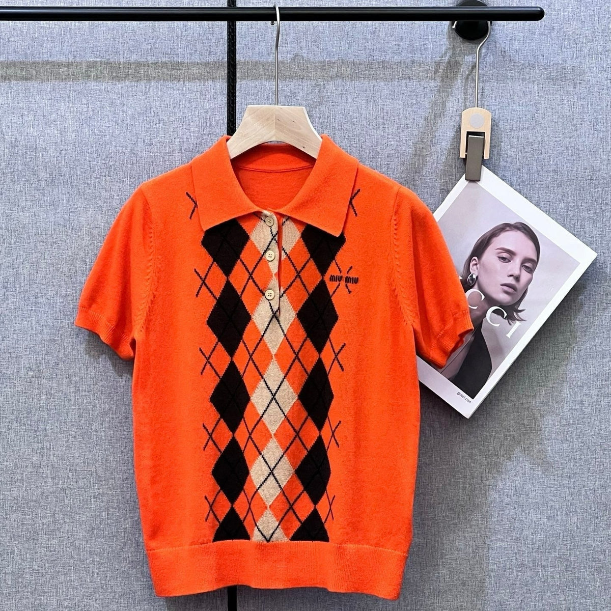 MIUMIU KNIT POLO SHIRT STYLE 394