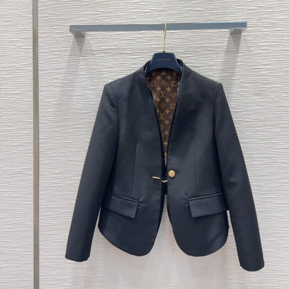 LV 25 Flower Jacket Black Polyester Wool