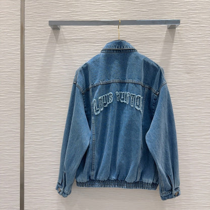 LV 25 Simple Denim Jacket Blue Cotton