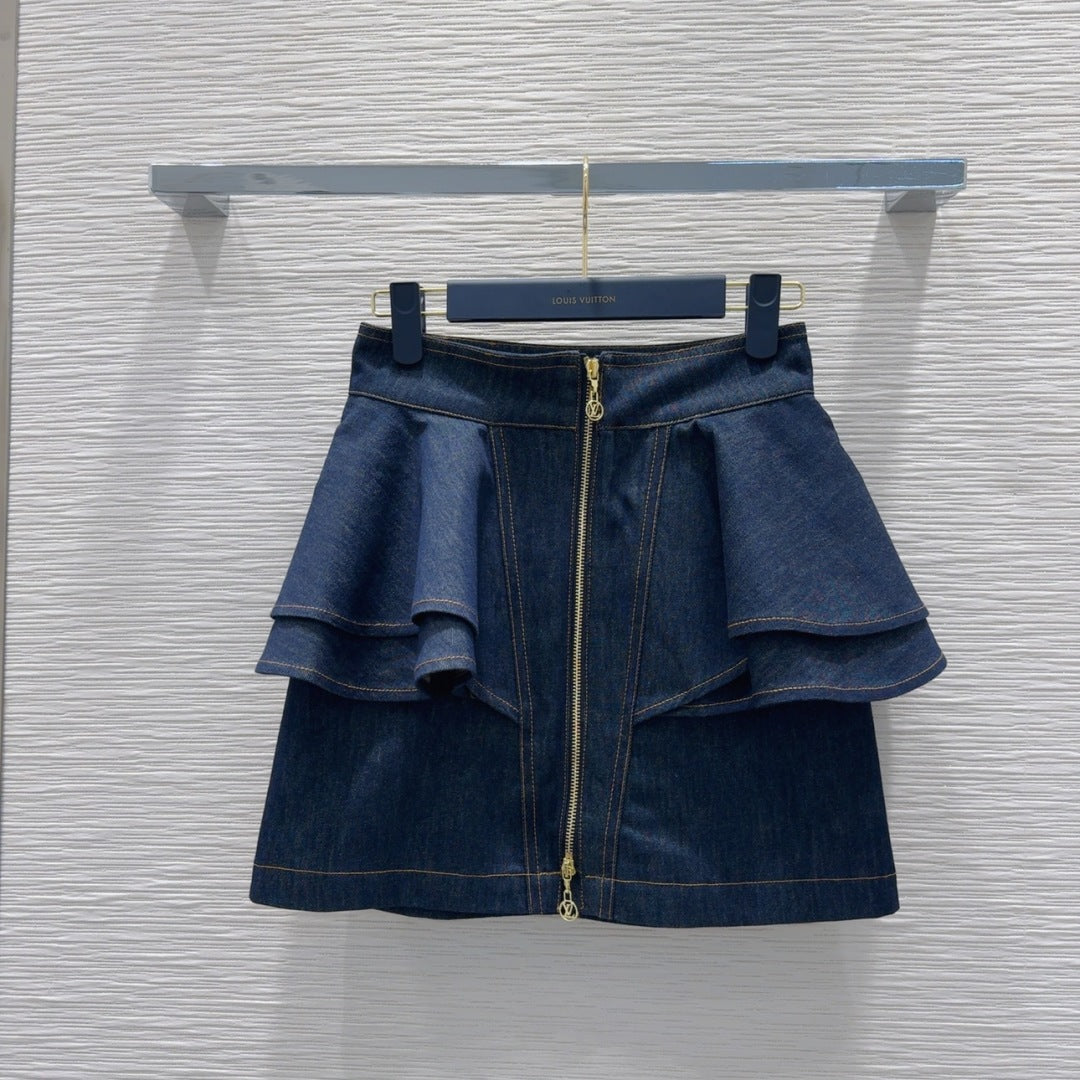 LV 25 Denim Dress Blue Cotton