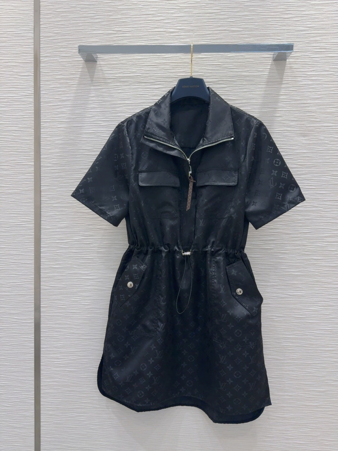 LV 25 Elastic Waist Dress Black Polyester