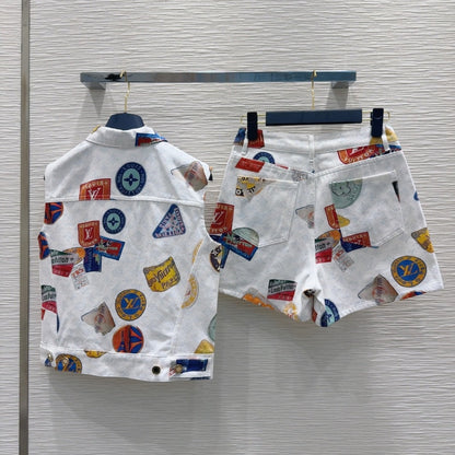 LV 25 Unique Logo Set Vest Multicolor Cotton