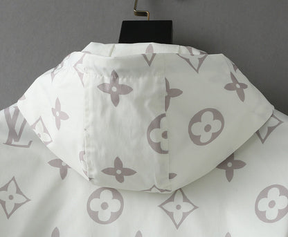 LV WHITE MONOGRAM HOODED JACKET 238986