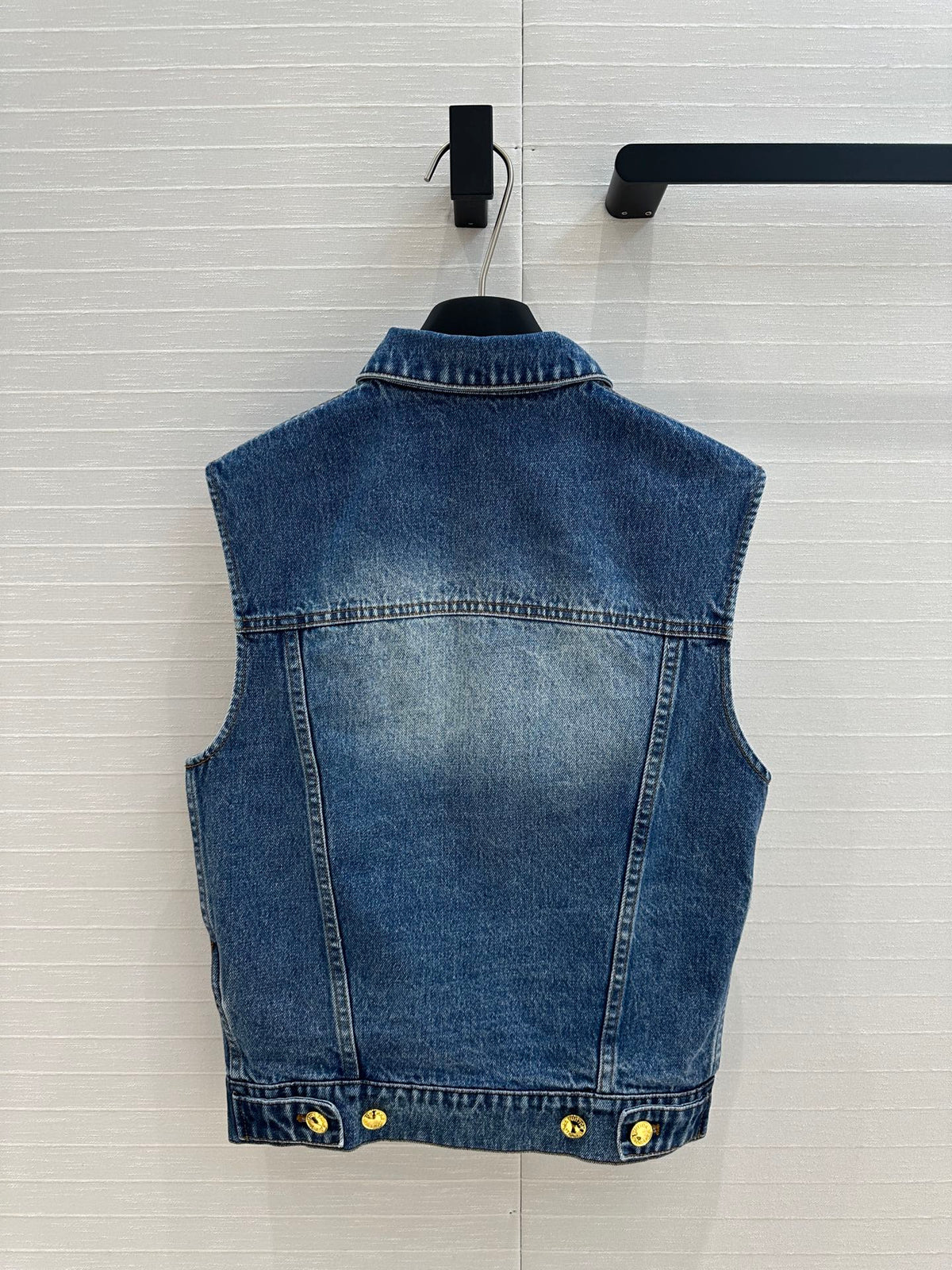 LV 25 Denim Vest Jacket Blue Cotton