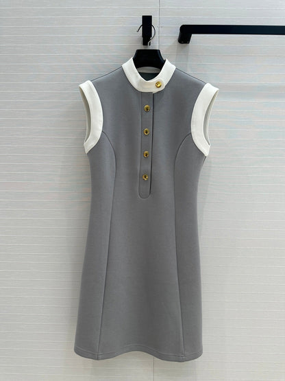 LV 25 Princess Seams Dress Grey Polyester Cotton