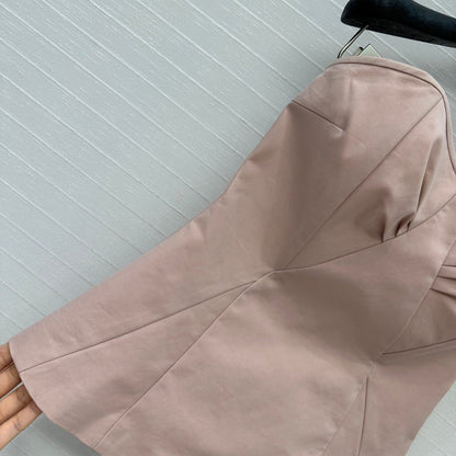 Prada 25 Cat Ear Tube Top Vest Pink Cotton