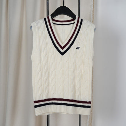 Celine Arc de Triomphe Vest White Cashmere