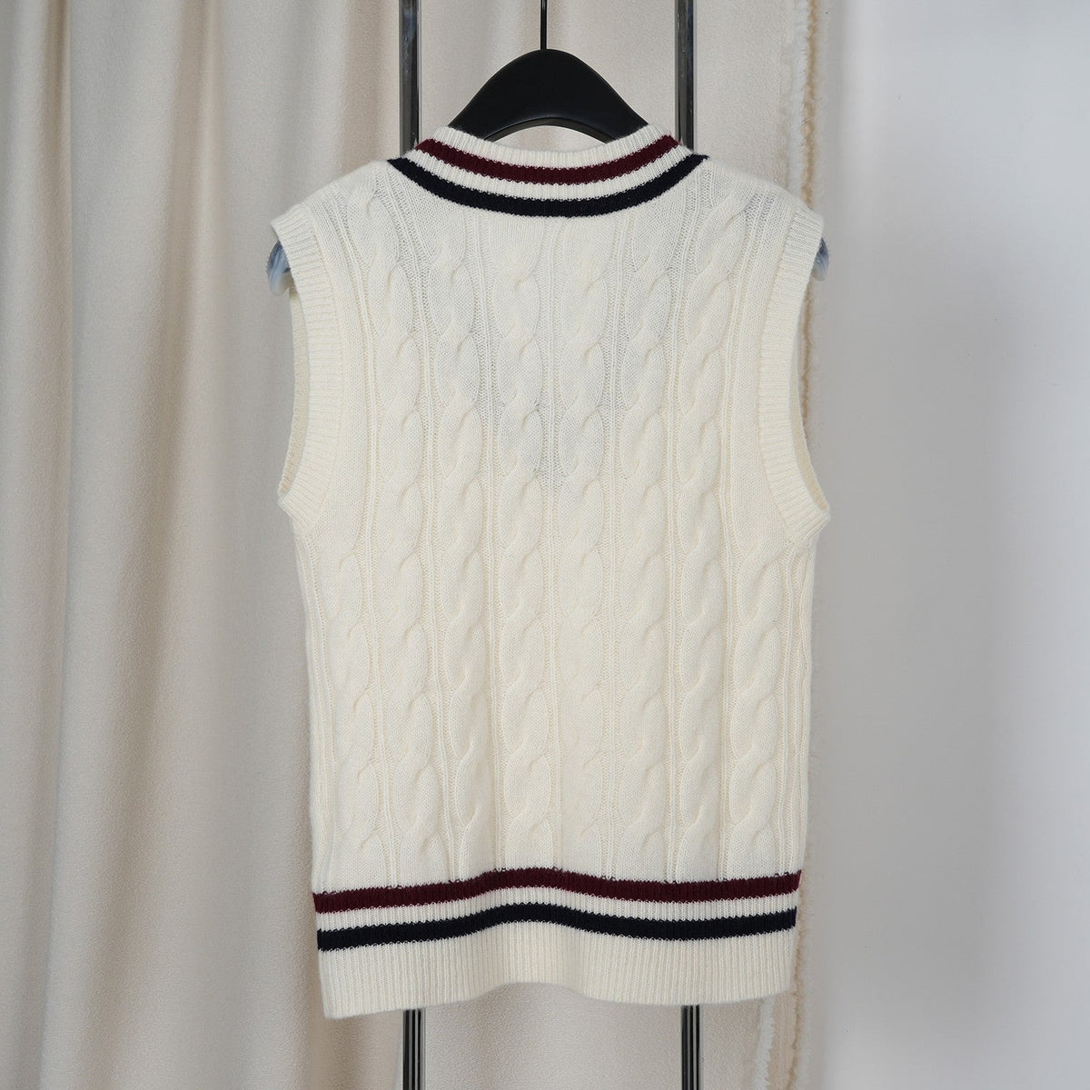 Celine Arc de Triomphe Vest White Cashmere