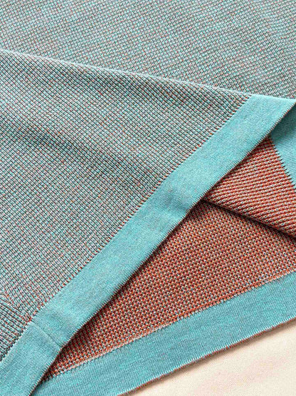 LV 25 Dolphin Jacquard Short Sleeve Shirt Blue Sweater Knit