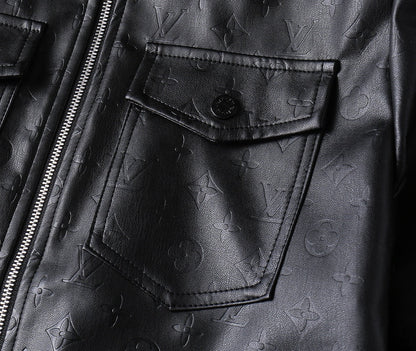 LV SHIRT JACKET IN BLACK MONOGRAM EMBOSSED CALFSKIN 238993