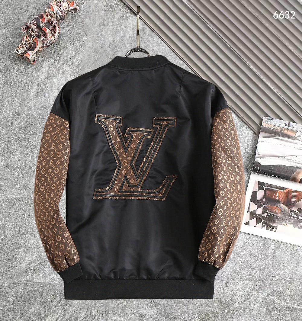 LV WINDBREAKER BLACK AND BROWN MONOGRAM 238972