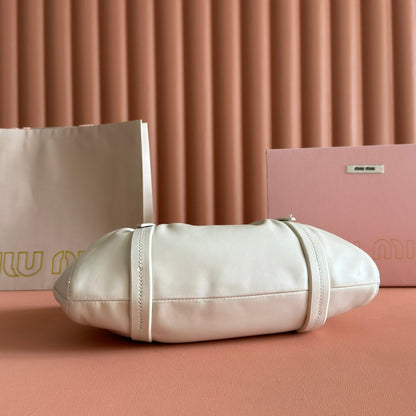Miu Joie Shoulder Bag White Nappa Leather