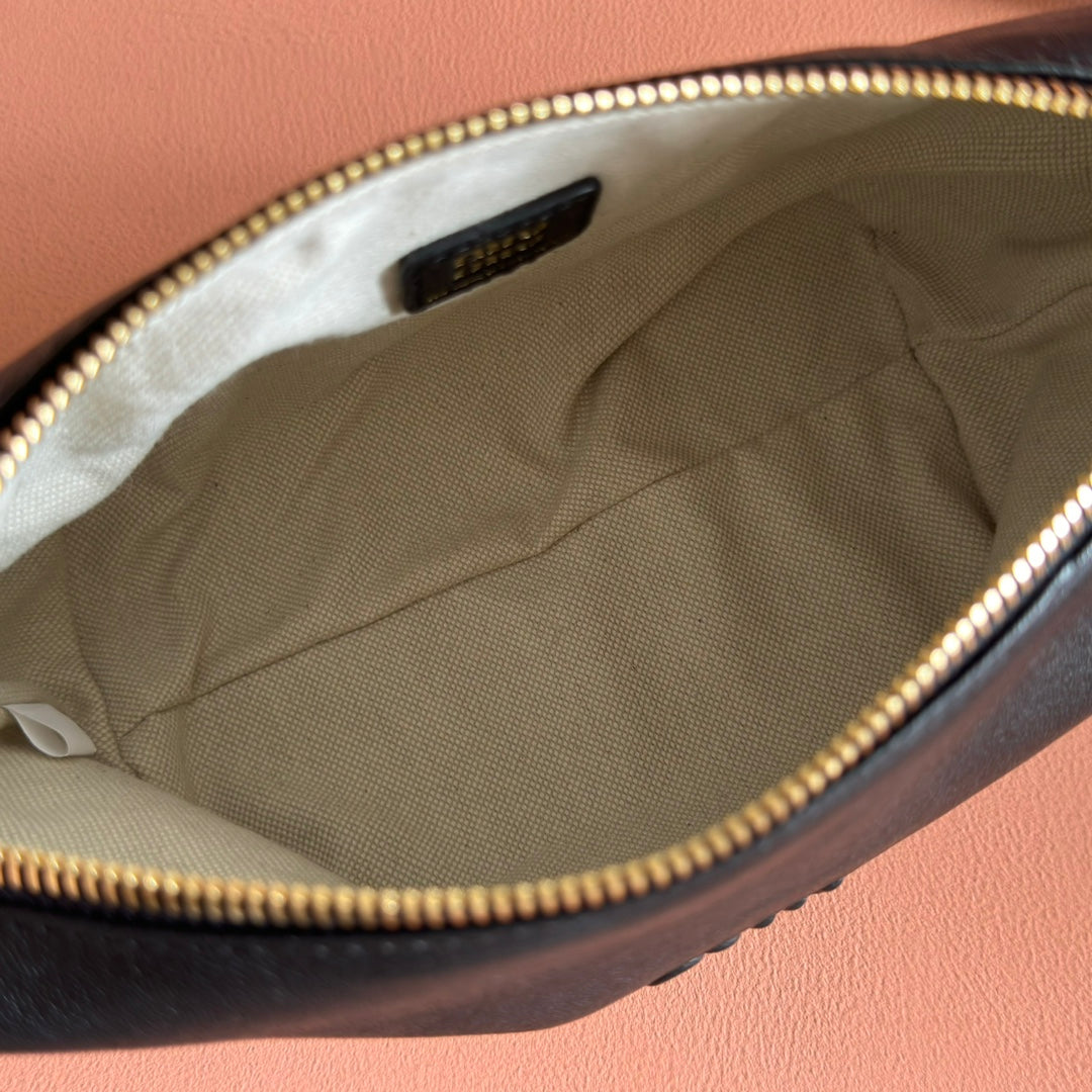 Miu Pouch 25.5cm Black Nappa leather