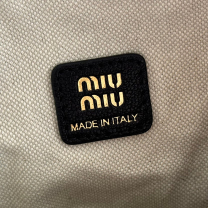 Miu Pouch 25.5cm Black Nappa leather