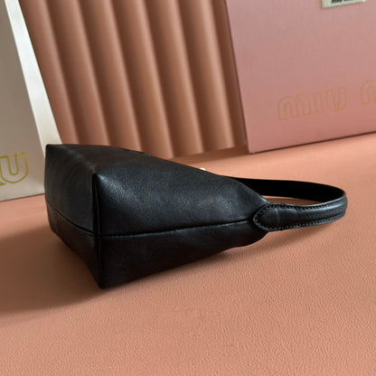 Miu Pouch 25.5cm Black Nappa leather
